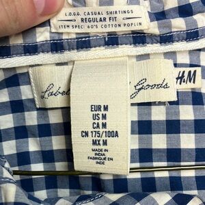 H&M Navy and White Gingham Shirt